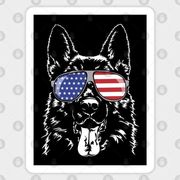 Proud Patriotic German Shepherd American Flag dog Sticker by wilsigns